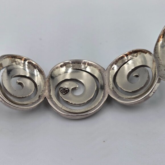 Brighton Vertigo Silver Hinged Swirl Magnetic Close Bangle Bracelet READ - Picture 6 of 7